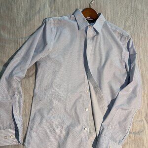 Banana Republic Non-Iron Standard Fit Shirt Small Print (White)